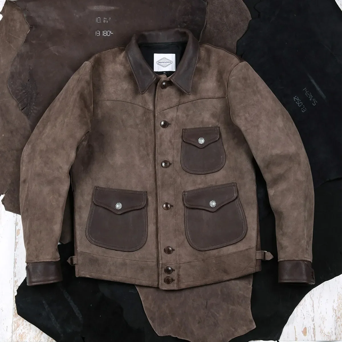 

SDCA1850 Read Description! Asian Size Slim Fitting Super Top Quality Genuine Ecco Camel Leather Classic Durable Stylish Jacket