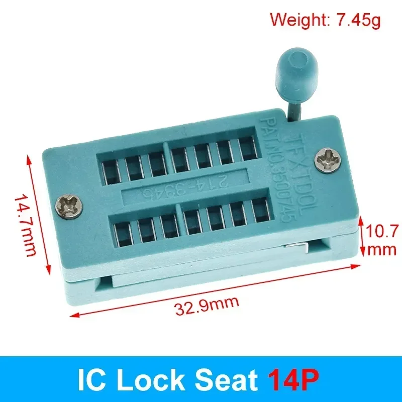 

1 шт./партия 14/16/18/20/24/28/32/40P 2,54 мм, Универсальная Тестовая розетка ZIF IC, тип пайки, Блокировка IC, сиденье zif, розетка