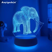 newest baby night light elephant for kids bedroom decor nightlights cool birthday gift 3d illusion acrylic battery desk lamps