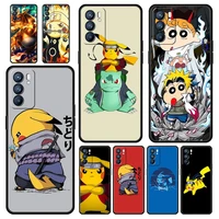 pokemon anime naruto phone case for realme 8 7 6 pro c21 c3 c11 shell oppo a53 a52 a9 a54 a15 a95 reno7 se reno6 pro 5g z cover