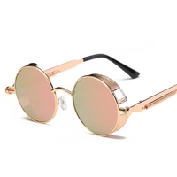 classic vintage sunglasses round metal mens sunglasses steampunk womens glasses cycling brand designer fashion sun eyewear