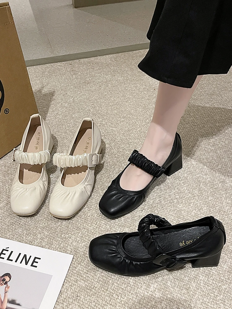 

Женские туфли на низком каблуке, Элегантные повседневные кроссовки с квадратным носком, с украшением из жемчуга, мягкая удобная базовая обувь с бисером