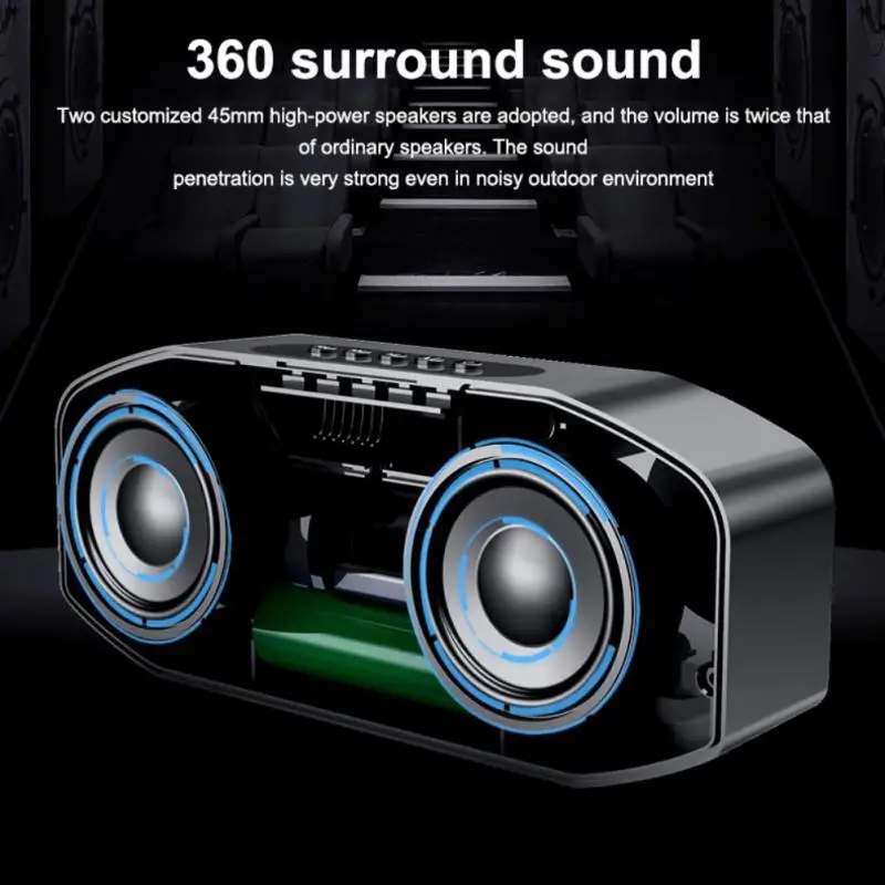 

Subwoofer Bluetooth Speaker 2500mah Wireless Outdoor Loudspeaker Stereo For Android Ios Small Radio Portable