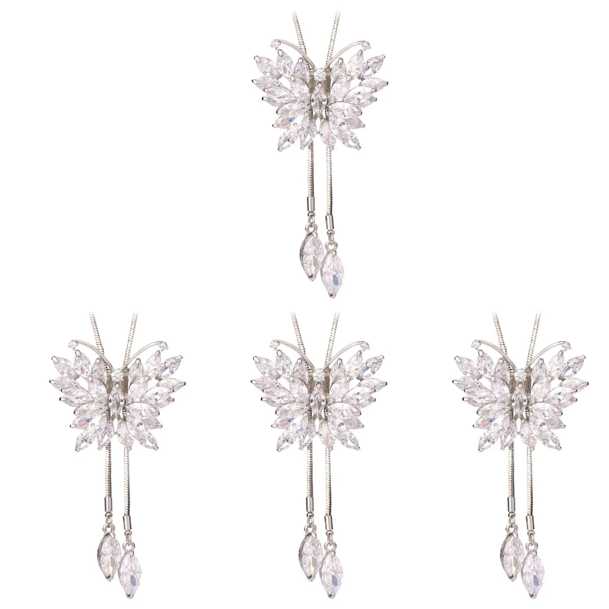 

4pcs Butterflies Sweater Necklace Sweater Decorative Necklace Costume For