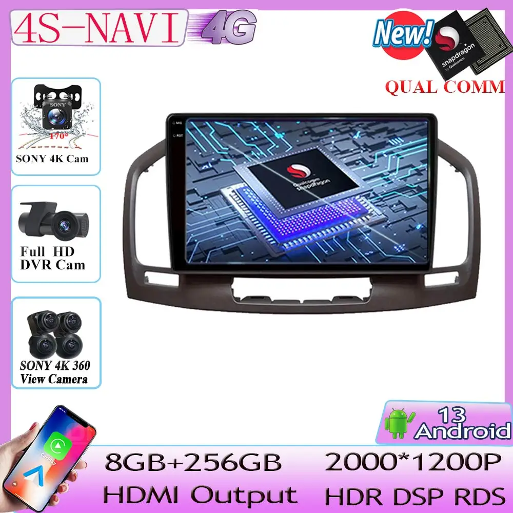 

Android13 Qualcomm Car Video For Buick Regal 2009 - 2013 Opel Insignia 1 2008 -2013 Multimadia Player Navigation GPS No 2din DVD