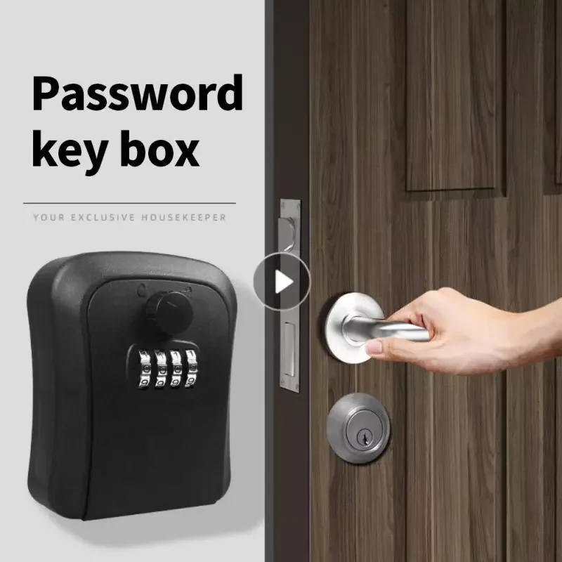

Wall Mount Key Storage Secret Box Organizer 4 Digit Combination Password Security Code Lock No Key Home Key Safe Box Storage Box