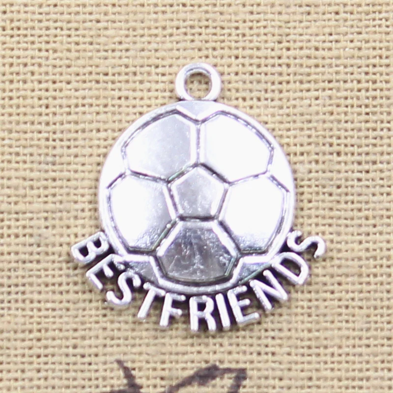 10 шт. Подвески Футбол лучшие друзья Футбол 24x22 мм антикварная фотография Сделай Сам тибетская фурнитура ручной работы ювелирные изделия