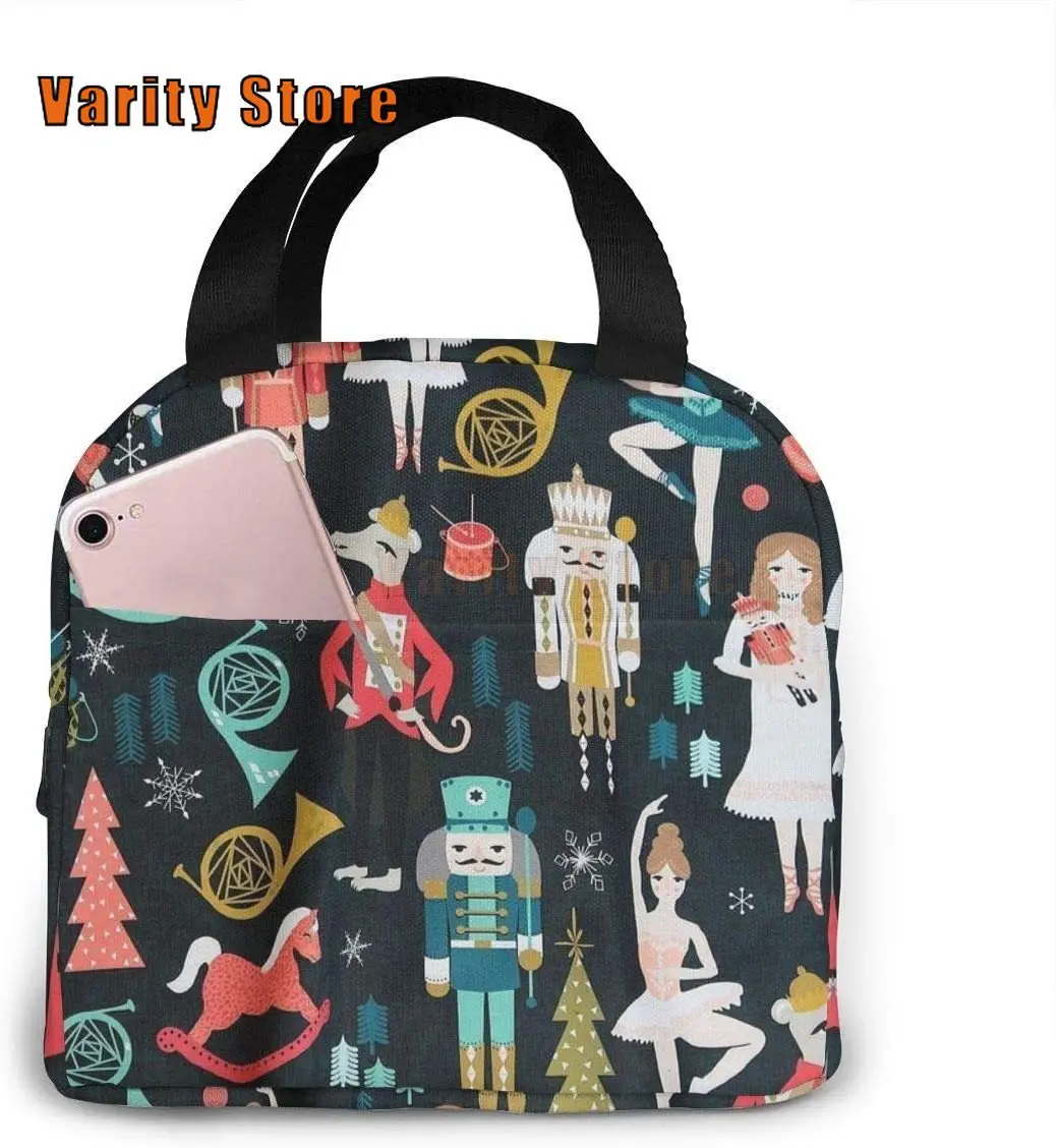 

Nutcracker Ballet Dance Lunch Bag Insulated Lunch Box Waterproof Meal Prep Cooler Tote For Picnic Camping Work Travel