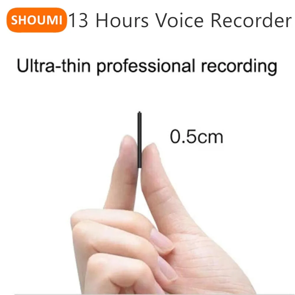 

Shoumi Ultra-Thin Mini Voice Recorder 4-32GB Digtal Professional Sound Activated Dictaphone HD Noise Reduce Recording MP3 Player