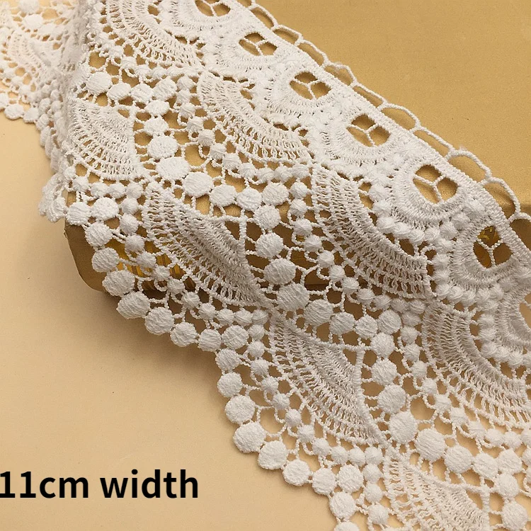 

1 Yard 11cm Cotton Lace for Needlework Garment Decorative Trim Embroidery The Cloth Sewing DIY Dress Doll Fringe Wedding Party