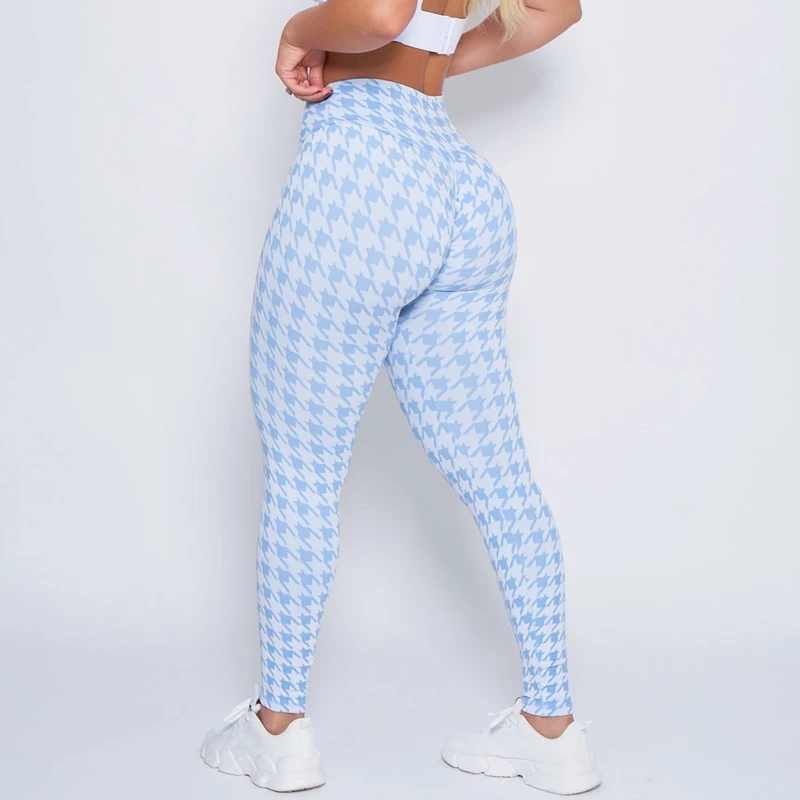 New Houndstooth Scrunch Butt Leggings High Waist Seamless Legging Stretchy Sports Legging Fitness Yoga Pants Workout Clothing