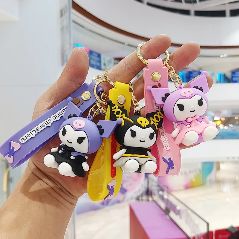

New Sanrio Kuromi Keychain Kawaii Cinnamoroll My Melody Car Keyring Dolls Toys Hello Kitty Backpack Pendant Accessories Gift