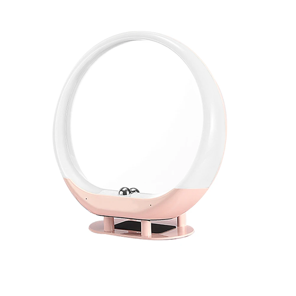 

FM Radio Speaker Home Remote Control Makeup Mirror Wireless Audio With Microphone Rechargeable Table Lamp LED Light