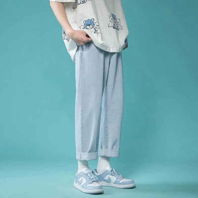 

Мужские джинсы S-3XL ZCSMLL, мужские летние легкие свободные трендовые повседневные брюки, модные брендовые универсальные прямые брюки с девять...