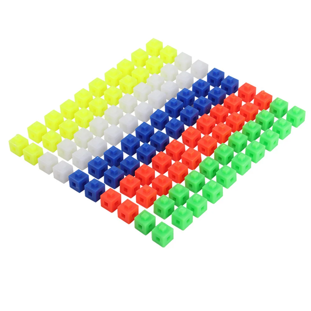 

100 Pcs Plastic Socket Block Educational Toys Kids Construction Building Blocks Stack Stacking Plaything Baby Small Cube