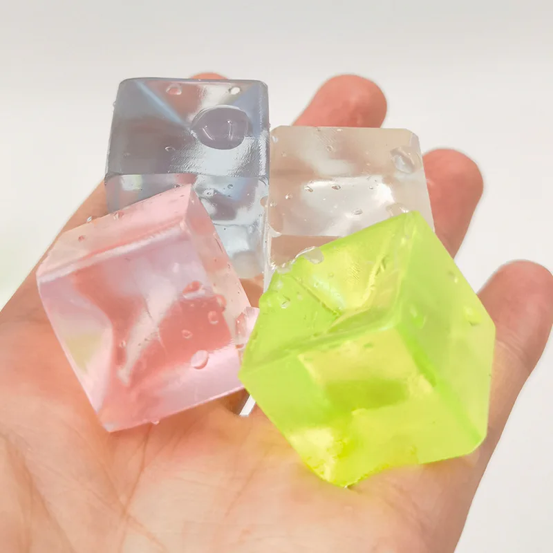 

Hot Fidget Toy Mini Squishy Toys Mochi Ice Block Stress Ball Toy Kawaii Transparent Cube cat paw fish Stress Relief Squeeze Toy