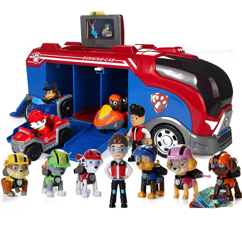 

Paw Patrol Toys Bus Dog Toy Car Music Can Deformation Toy Ryder Pow Patrol Psi Patrol Action Figures Toys for Children