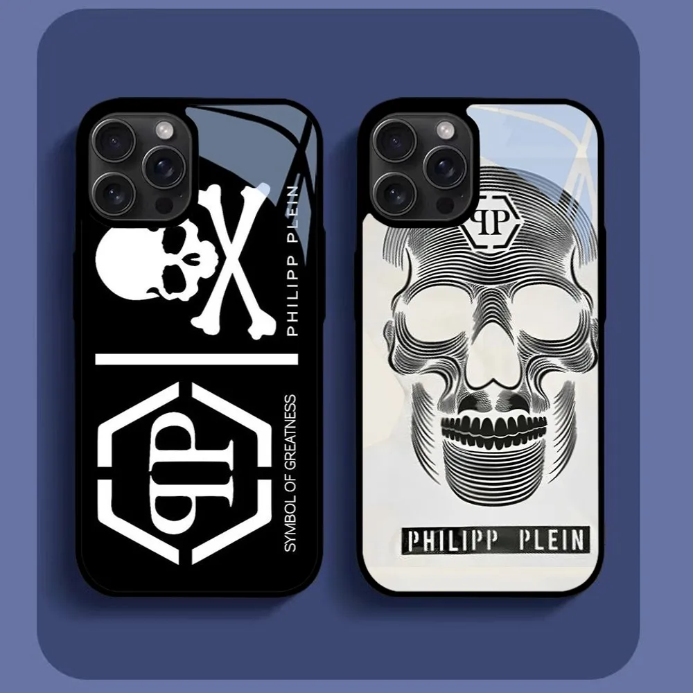 Q-qp P-Philipp PleinEs Phone Case For iPhone16 15 14 13 12 11 Pro Xs Max Mini XR X 7 8 Plus luxury Mirror Hard Funda