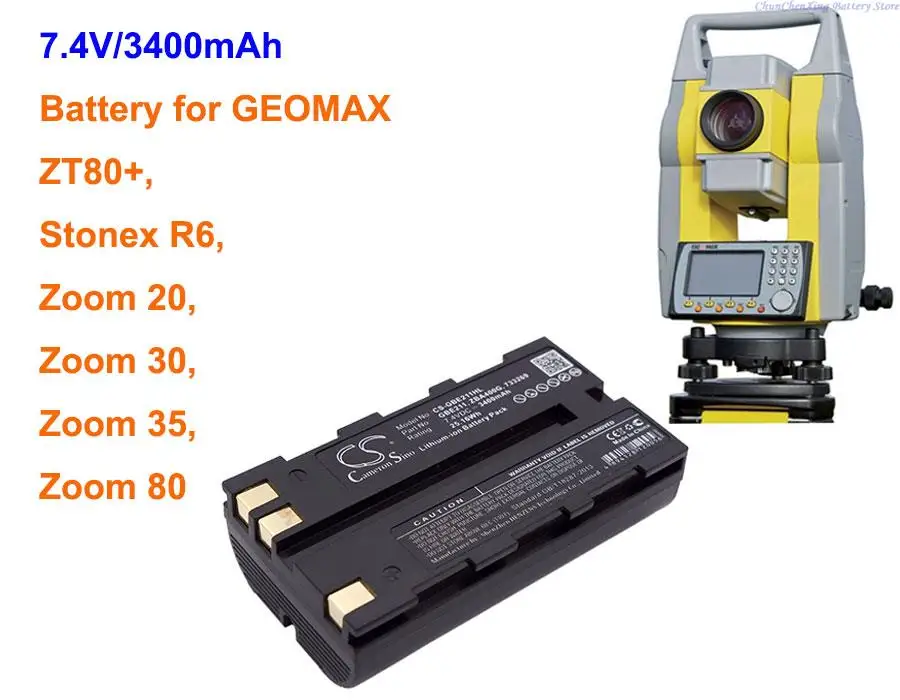 

Аккумулятор Cameron Sino ZBA400, ZBA200 для GEOMAX ZT80 +, Stonex R6, Zoom 20, Zoom 30, Zoom 35, Zoom 80, 3400 мАч