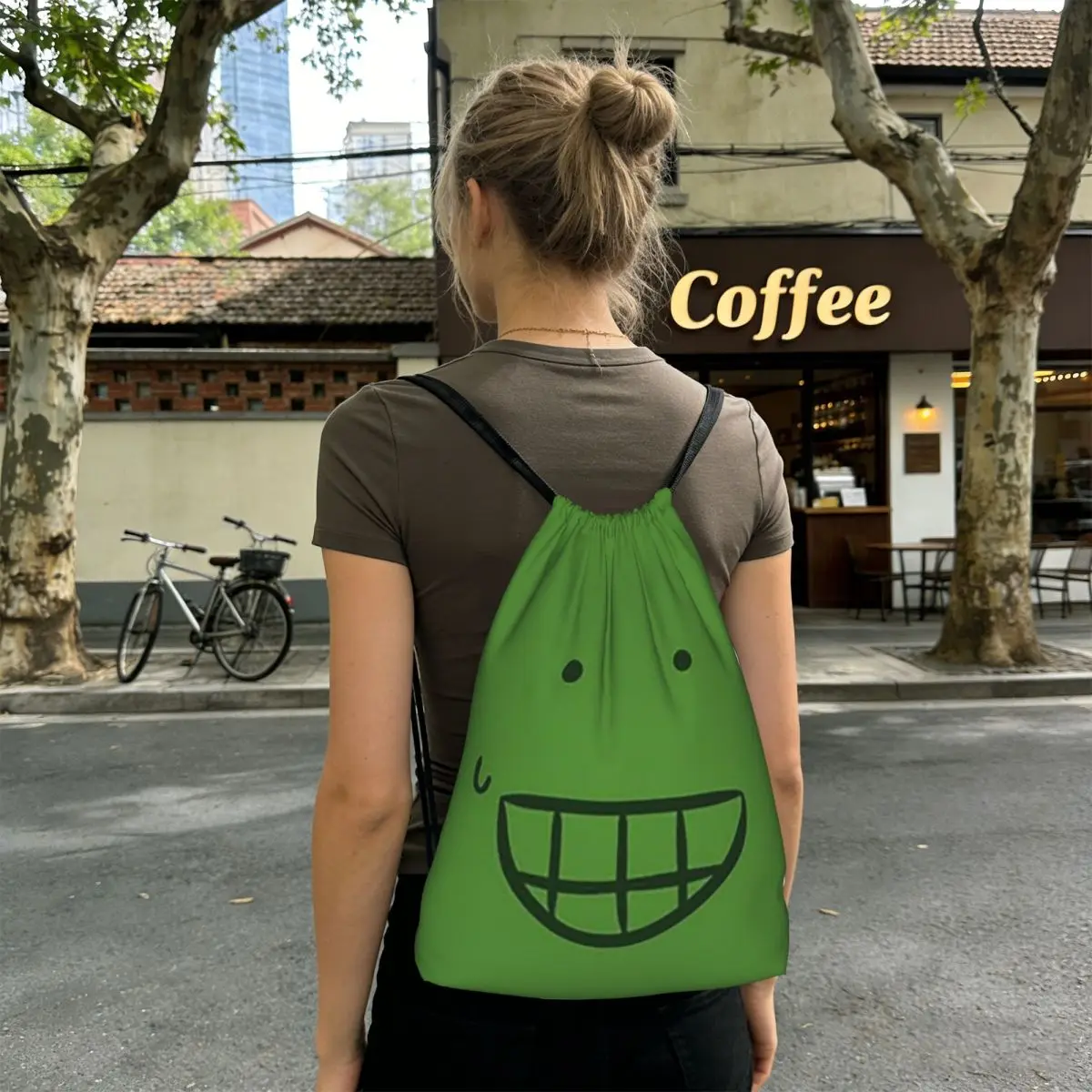 Фото Рюкзак-мешок Liam Plecak от HFJone (WEIRD SMILE) для спорта и путешествий, портативная сумка на шнурке для мужчин и женщин №4