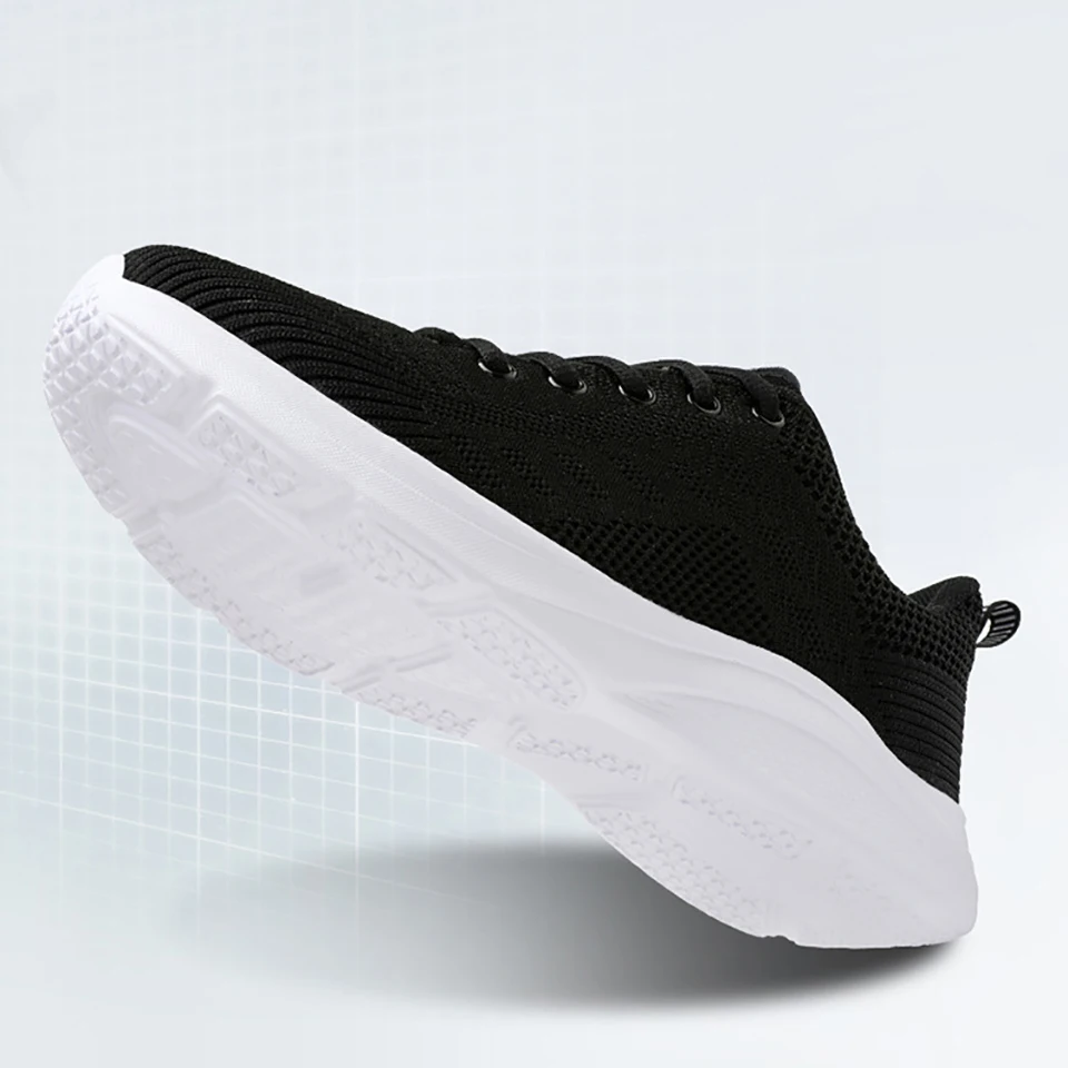 Loekeah Women's Casual Sport Shoes Breathable Mesh Running Shoes Fashion Lightweight Lady Flat Sneakers Lace-up Jogging Shoes