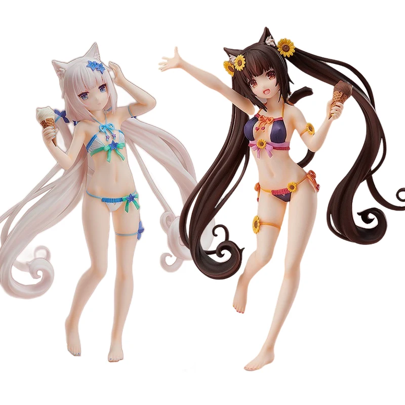 

100% Original FREEing S-style NEKOPARA Vol.1 Soleil Opened! Vanilla&chocola Swimwear Ver Anime Figure Model Action Toys Gifts