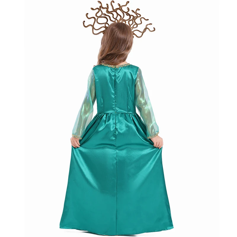 Костюм Медузы в греческом мифи для девочек головной убор виде змеи жуткий