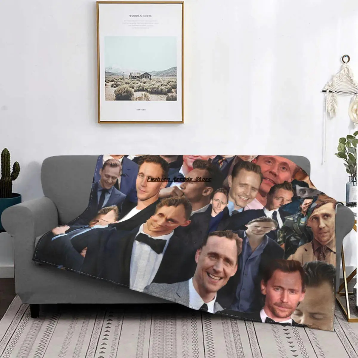 

Tom Hiddleston Collage Blankets Fleece Actor Super Warm Throw Blanket for Car Sofa Couch Bedspread