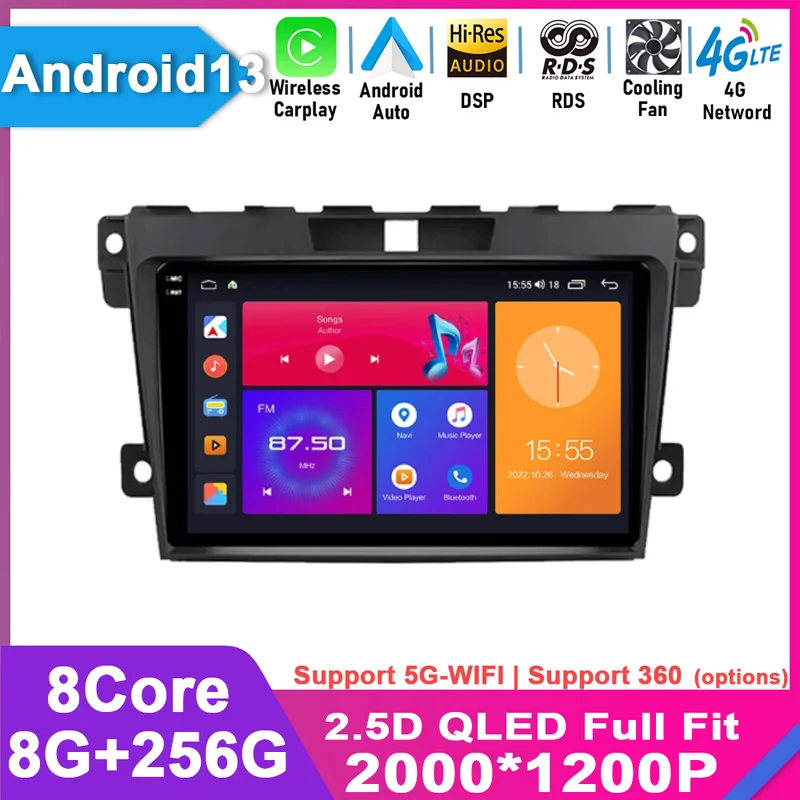 Android 13 для 2007 2008 2009 2010 2011-2014 MAZDA CX-7 CX7 CX 7 Автомобильный радиоприемник с GPS-навигацией