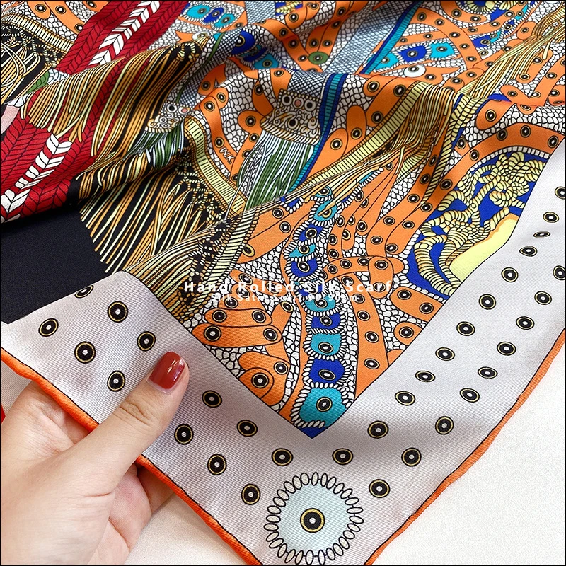 Дизайнерская шелковая искусственная кожа для женщин роскошный женский шарф