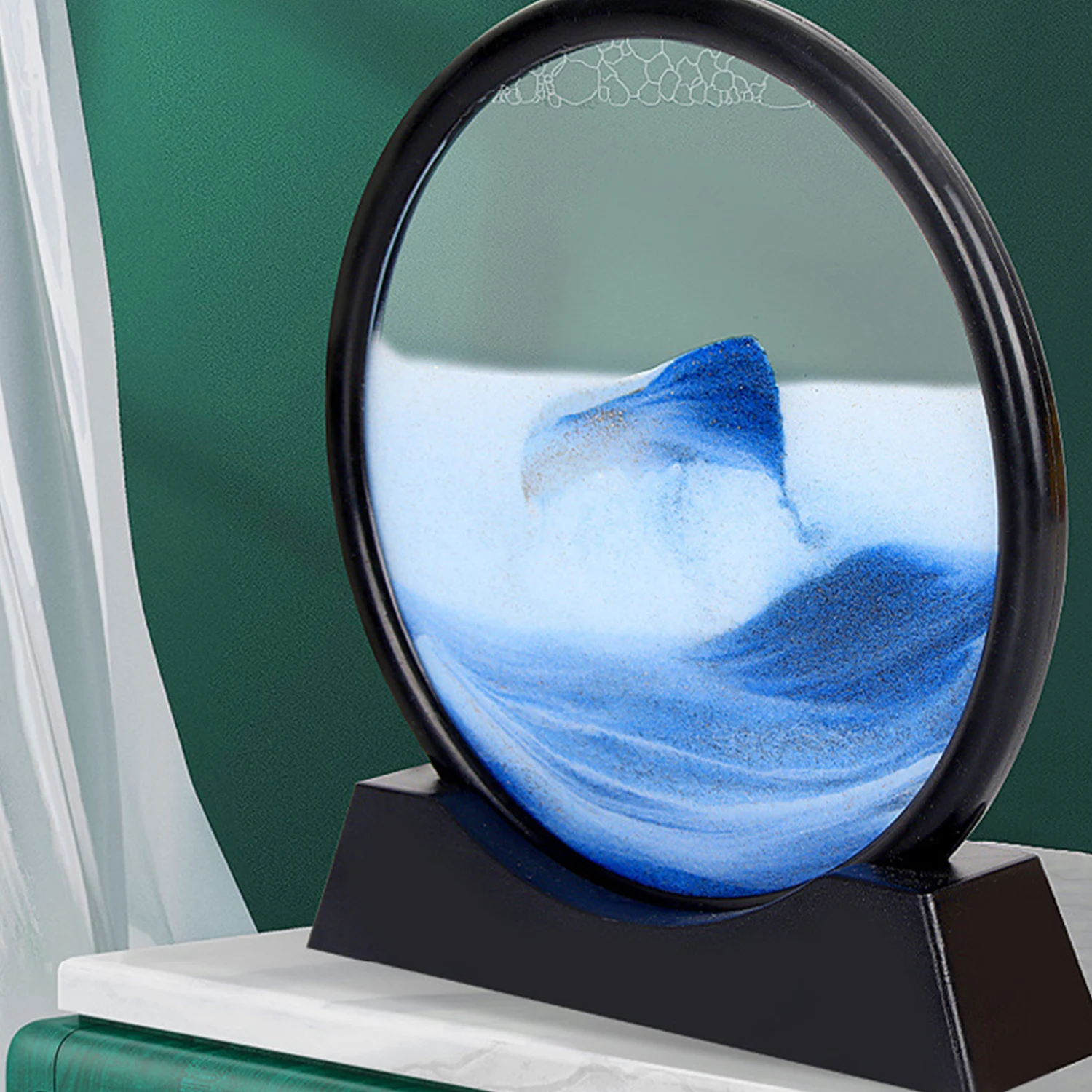 3D движущийся песок художественное изображение Круглое стекло глубокоморские