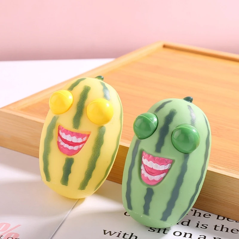 

Squishy Fidgets Squeeze Toy Eye Popping Watermelon Stress Toy Playful Entertainment Toy for Adult Kids ADD HandTherapy