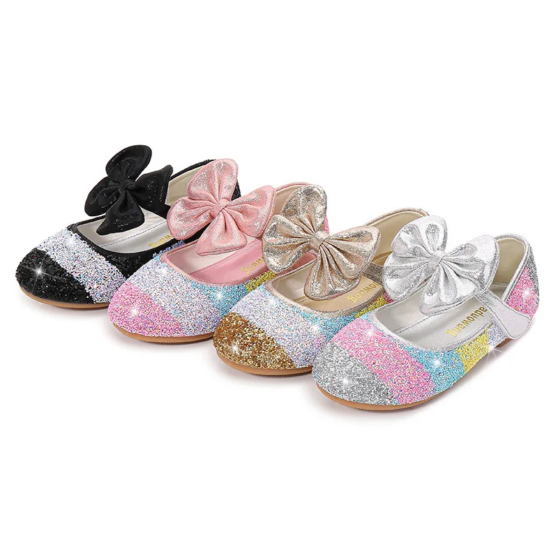 Girls' Shoes New Children's Shoes Shoes Soft Soles Shallow Shoes Crystal Bean Shoes Princess Shoes For Girls enlarge