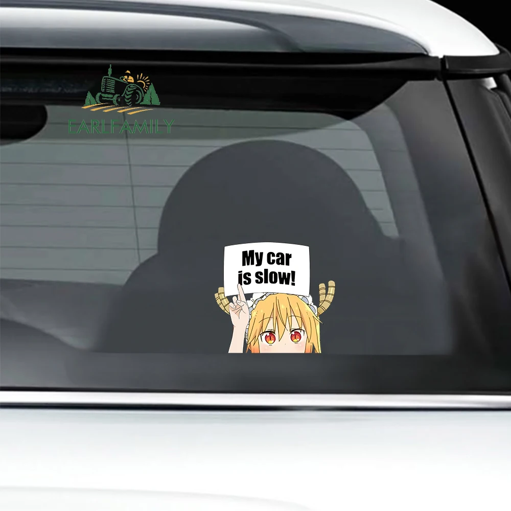 EARLFAMILY 13 см x 11 9 для Tohru наклейки с надписью My Car Is Slow аниме водонепроницаемая