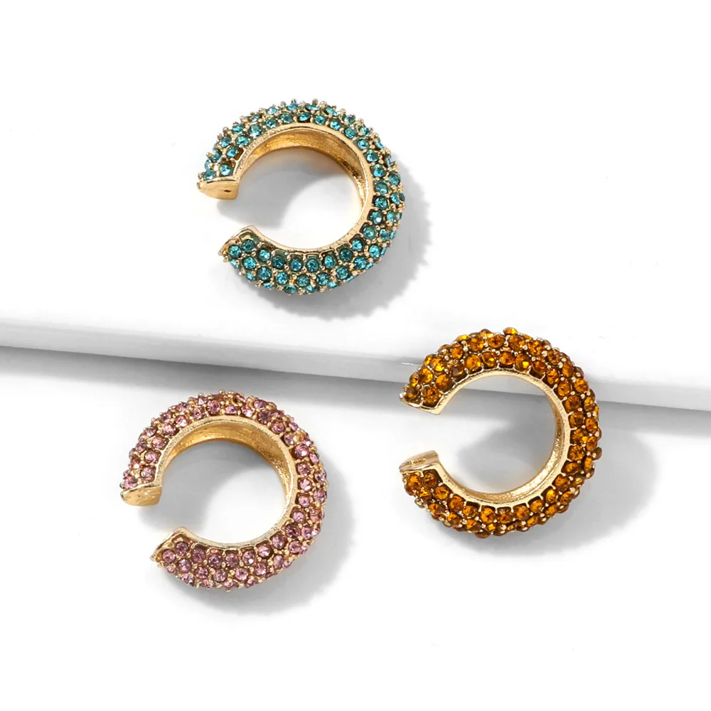 

1pcs Fashion Exquisite Rhinestone Crystal Ear Cuff Ear Clips for Woman Simple Female Punk Hip Hop Trend Jewelry