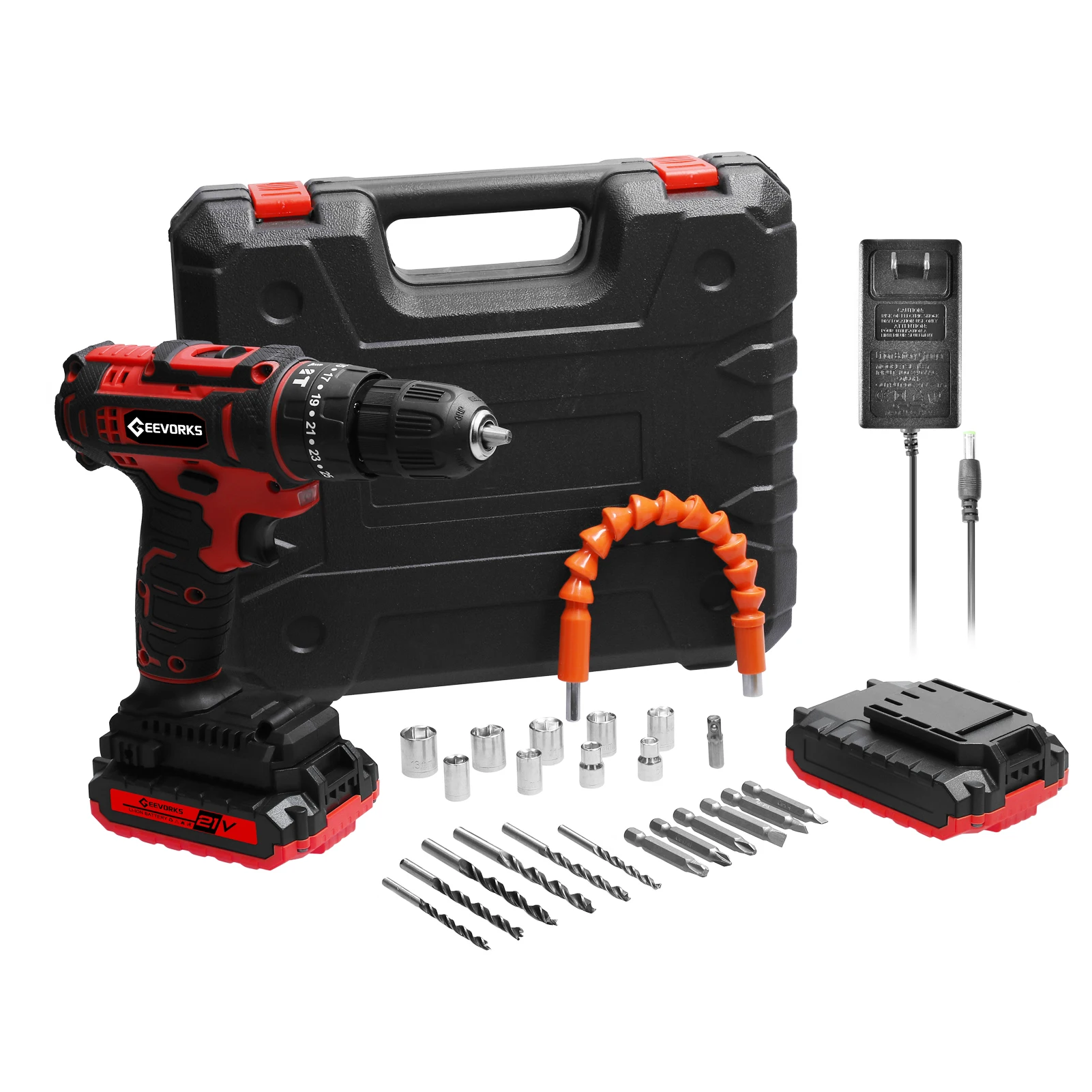 

3in1 Multifuctional 21V Electric DrillStepless Speed Regulation Rotation 25 Gears of Torques Adjustable Lithium Screwdriver
