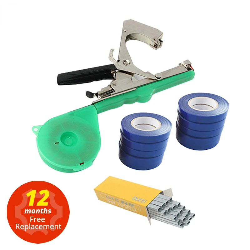 

ALLSOME Tying Machine Plant Garden Plant Tapetool Tapener +10 Rolls Tape Set for Vegetable Grape Tomato Cucumber Pepper Flower