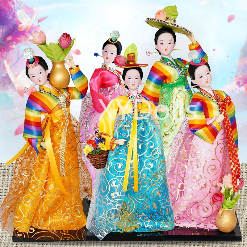 

12inch 30cm Korean Hanbok Kabuki Oriental Doll Geisha Figurine Statue Decor Boys Girls Gifts Toys Hobbies Display Ornaments