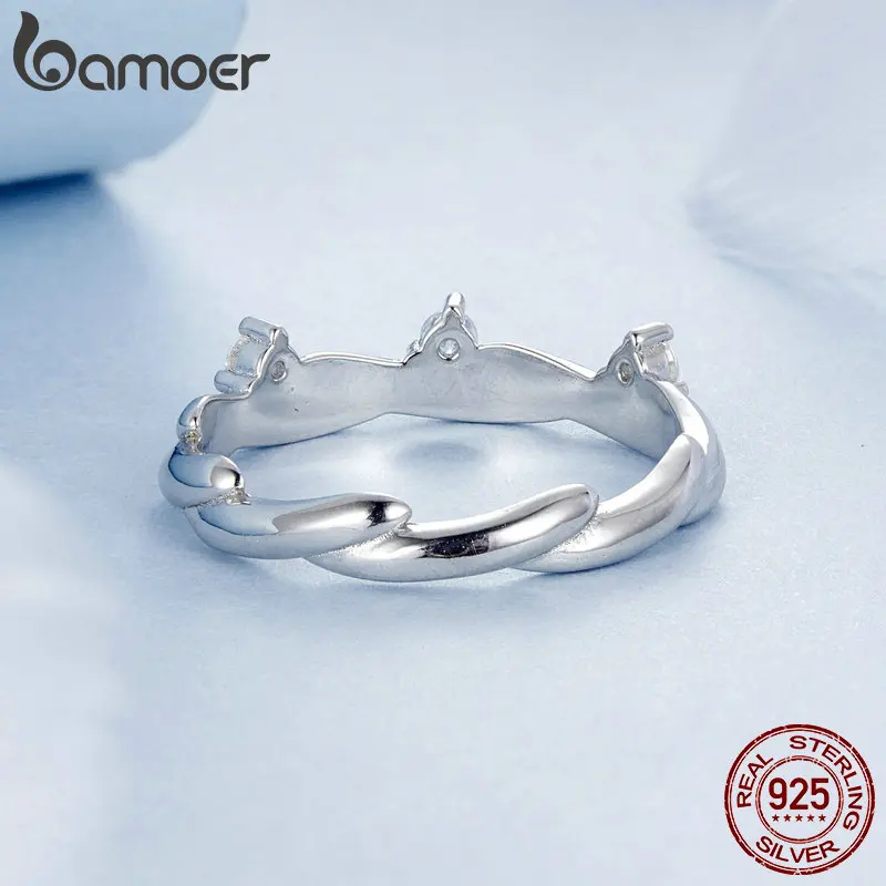 Новинка 2024 обручальное кольцо BAMOER из стерлингового серебра 925 пробы для женщин с