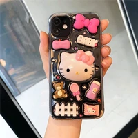 hellokitty iphone 78plus transparent silicone girlish style case for iphone xxs111213 series phone case