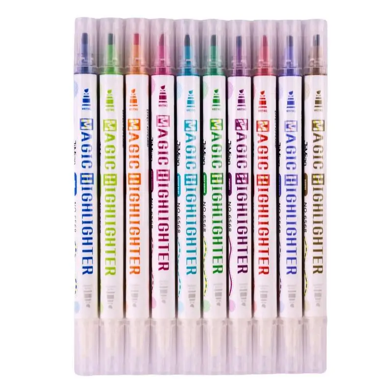 

Colored Marker Pen 10pcs Double Ended Keynote Pens Highlighters Markers Highlighter Pen Set Fluorescent Marker For