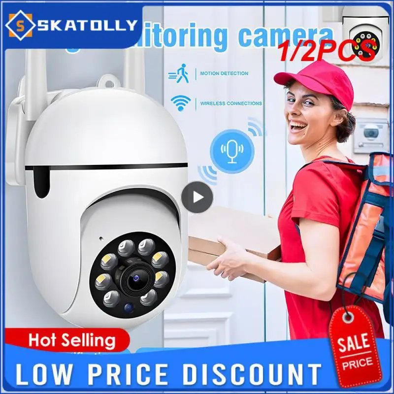 

1/2PCS PTZ Surveillance IP Camera 4mm Lens Full Color WIFI Security CCTV Camera Outdoor Real-time Monitor Support 128G