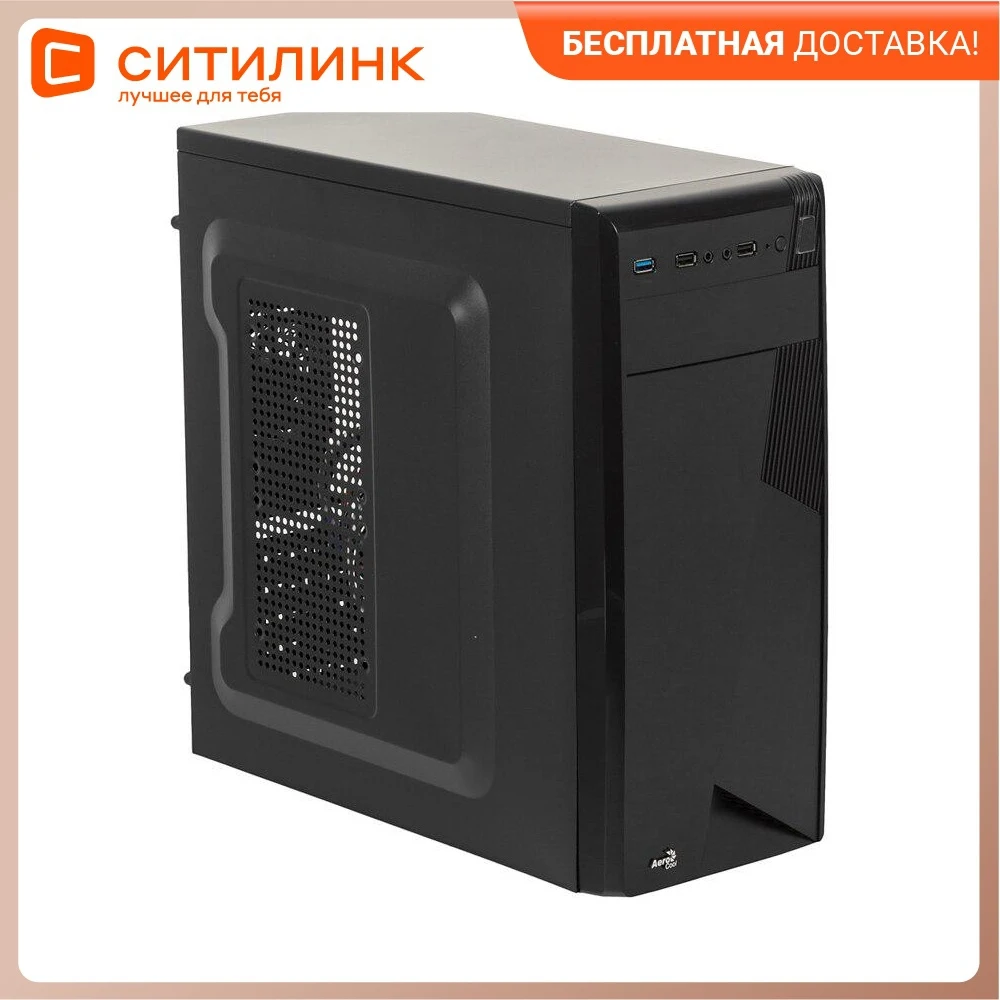 Корпус Aerocool CS-1101 черный без БП ATX 2x120mm 1x140mm 2xUSB2.0 1xUSB3.0 audio | Компьютеры и офис