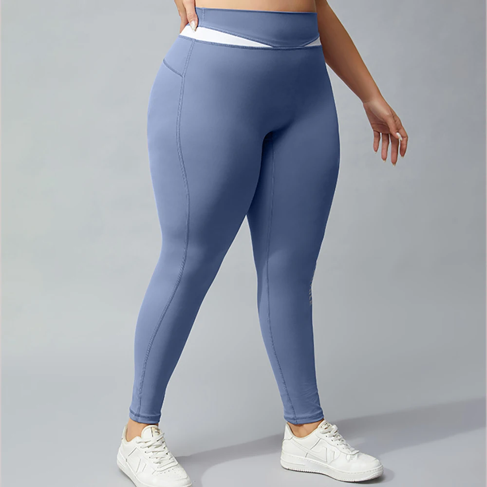 Plus Size Leggings Women Nylon Elastic Waist Quick-drying Pants Fitness Running Tights Casual Full Length Sweatpants