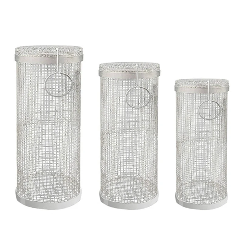 LUDA 3 шт. вращающийся гриль для барбекю корзина детской трубки костер сетка