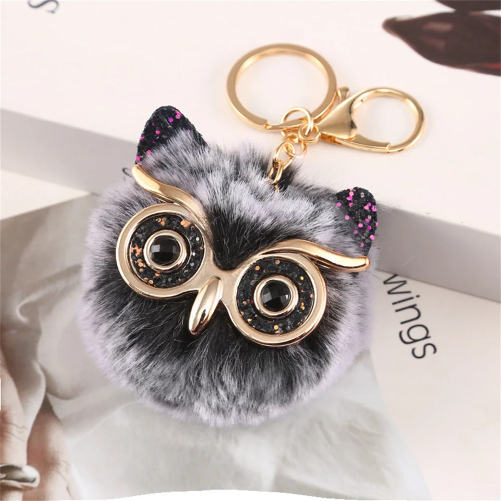 

Cute Animals Fake Rabbit Fur Ball KeyChain Pompom Key Chain Pom Pom Key Rings Ballet Angel Girl Women Bag Accessories Jewelry