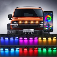 12v car mid grid grille led light raptor style grill trim truck mobile app adjustable control colorful lights auto headlights