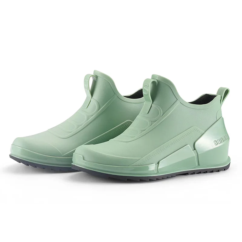 New Women Fashion Ankle Rain Boots Waterproof Short Rainboots Non-slip Wellies Boots Height Increasing Shoes AL39