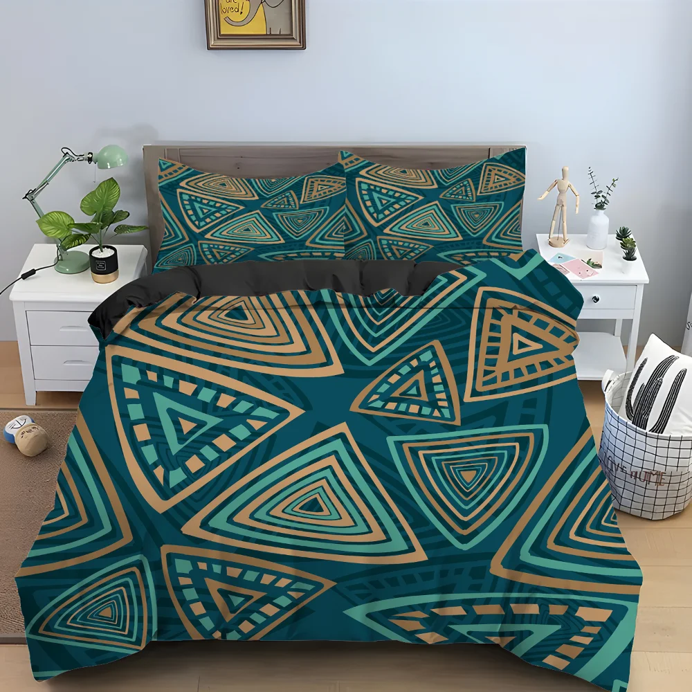 

Block Pattern Multiple Color Duvet Cover Set Bed Pillowcases Multi Size 100% Polyester 3D Print