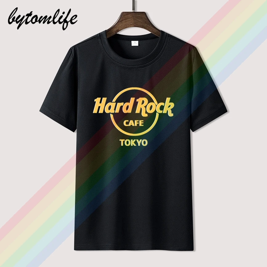 

Hard Rock Cafe Tokyo Tshirt Summer Print Black T Shirt Clothes Popular Shirt Cotton Tees Amazing Short Sleeve Unique Men Tops